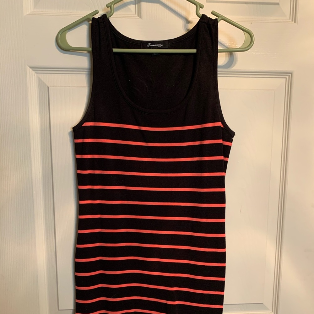 Black and pink striped dress